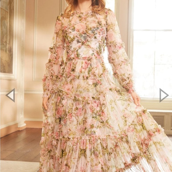 needle & thread floral printed maxi dress NWT modest dress long sleeve - Picture 3 of 3